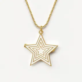 Deco Star Locket (Ivory) - Gold