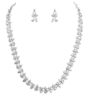 Double Vine Linked CZ Necklace Set