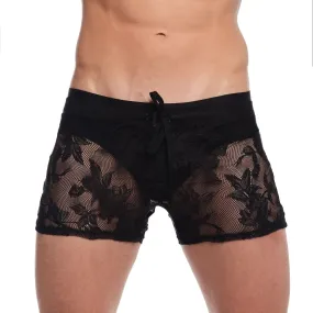 Floral Lace Short Black