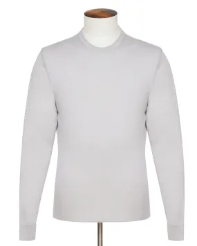 Light Grey Cashmere & Silk Long Sleeve Crewneck