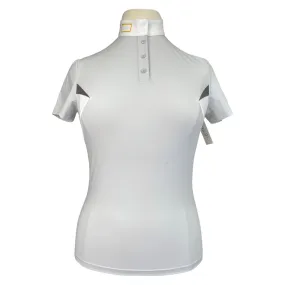 Rider's Gene Jersey Button Competition Polo in Fog - Women's Medium