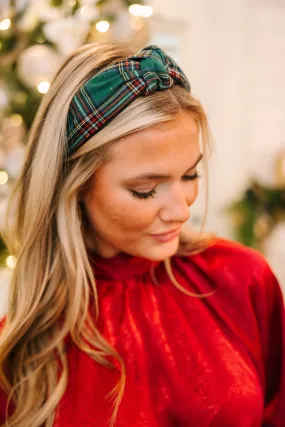 Rockin' Around Green Plaid Headband