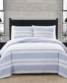 STRIPE 3 PIECE FLANNEL COMFORTER SET