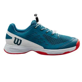 Wilson Rush Pro JR 4.0 QL Tennis Shoes - Blue Coral/ White/ Fiesta